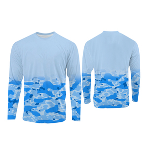 Chemise tactique légère personnalisée UPF 50+ à séchage rapide, respirante, protection UV, chemise de pêche pour homme, vêtements de pêche, sweat à capuche camouflage - Product Image 1