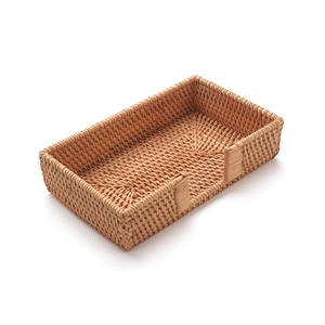 Porta Servilletas Rectangular de Mimbre, Cesta para Toallas de Invitados, Bandeja de Servilletas de Papel de Mimbre Natural para Baño, Cocina, Cafetería y Hotel - Product Image 1