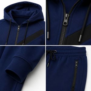 Long Sleeves Men Tracksuit Winter Hooded Casual Solid Hot Selling Wholesale Price Men Tracksuit Made in High Quality - Product Image 4