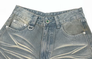 Shorts de Mezclilla Lavados de Color Sólido, Estilo Veraniego, para Hombre, Vintage, de Pierna Ancha, Estilo Urbano - Product Image 6