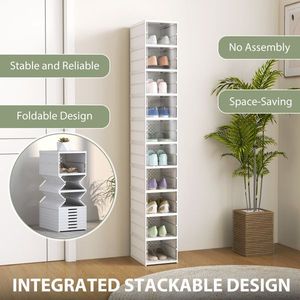 Organizzatore Portatile XXL e Grande in Plastica PET per Scarpe e Borse, per Soggiorno e Armadio, Scatole per Scarpe in Confezione di Cartone - Product Image 6
