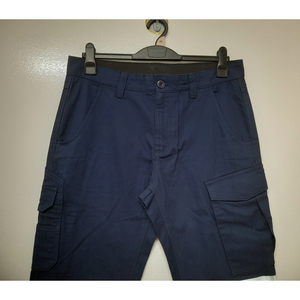 Pantalon de travail cargo pour homme 100% coton avec plusieurs poches, coutures durables, taille élastique, coupe confortable pour le travail en extérieur - Product Image 3