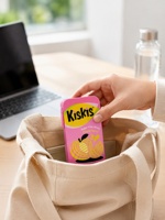 Permen Rasa Persik KisKis Bebas Gula 21G Kaleng Tipis Kotak Mini Portabel Permen Penyegar Napas Tablet Tanpa Gula Grosir