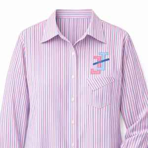 Camisa a Rayas con Botones JJOA para Mujer, Logotipo Personalizado Bordado, Blusa Casual de Oficina, Fabricante OEM al por Mayor - Product Image 5