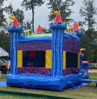 Château gonflable commercial en PVC avec toboggan et aire de saut, taille personnalisable et garantie de 3 ans pour les fêtes d'enfants