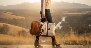 Bolsa de Viaje de Cuero Hecha a Mano con Pelo de Vaca, Bolsa de Lona de Piel de Vacuno para Fin de Semana, Equipaje de Mano, Oferta de Exportación al Por Mayor LHTB-0085 - Product Image 3