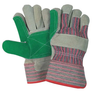 Gants de travail en cuir renforcé avec bande de coton, gants de sécurité en cuir de vachette pleine fleur, gants de rigueur industriels canadiens - Product Image 4
