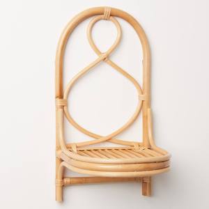 Estante de pared vintage Sunrise Rattan, estante flotante circular de bambú de 2 niveles, organizador decorativo para macetas de sala de estar. - Product Image 2