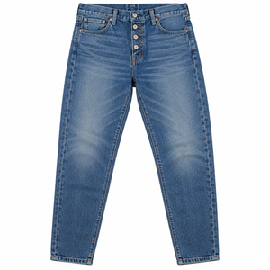 Jean bleu à couture avant, coupe évasée, en denim délavé, cinq poches, style décontracté streetwear, vente en gros, fournisseur OEM, vêtements - Product Image 2