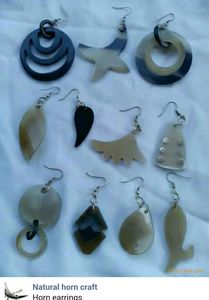 Boucles d'oreilles spirales en corne de créateur, faites à la main, bijoux ethniques, boucles d'oreilles tendance contemporaines pour filles, qualité supérieure - Product Image 2