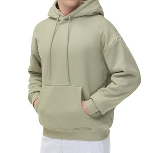 Custom High Quality Cotton 320gsm Heavyweight Hoodies Wholesale Blank basics Custom Fleece Pullover Oversized Men's Hoodies - Product Image 3