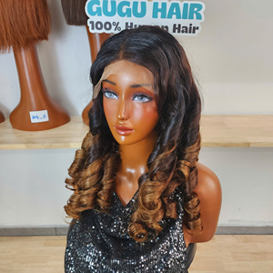 BOUNCY VIRGIN VIETNAMESE HUMAN HAIR CURLY <b>SHORT</b> LACE FRONT <b>WIGS</b> with HD TRANSPARENT LACE DOUBLE DRAWN & GLUELESS for BLACK WOMEN - Product Image 4