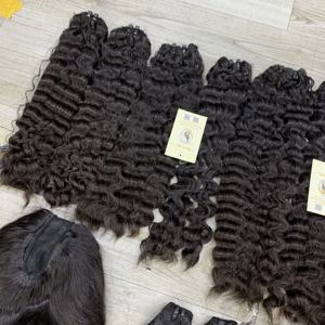 Vente en gros de cheveux humains vietnamiens bruts extensions de trame de machine ondulées noires naturelles à double tirage de l'usine - Product Image 5