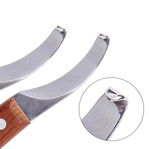 Cuchillo para pezuñas de caballo con mango de madera, cortador de acero inoxidable multifuncional para mano derecha o izquierda, herramientas de poda para patas de ganado y burros, 1 unidad - Product Image 2
