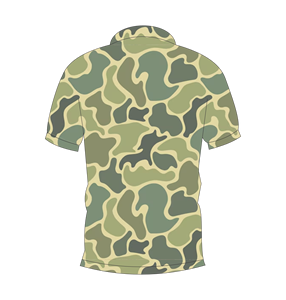 เสื้อโปโลลายพรางสีเขียวมะกอกสำหรับผู้ชาย แขนสั้น สวมใส่สบาย พิมพ์ลาย เสื้อยืดกอล์ฟ - Product Image 5