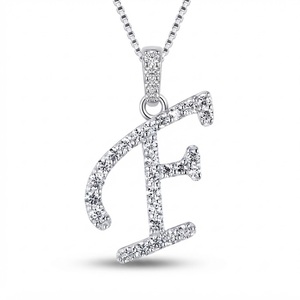 Luxury 925 Silver Moissanite <b>Letter</b> F Pendant Micro Pave Round Cut Charm For Mens Everyday Wear Jewelry - Product Image 3