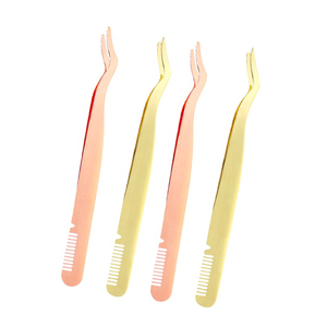 Pince à épiler en acier inoxydable pour cils, outil d'application de haute qualité à pointe fine pour cils et sourcils, style streetwear - Product Image 1