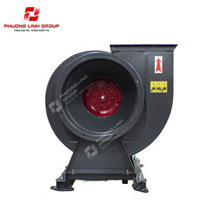 Ventilador Centrífugo Industrial de Montaje en Ducto, Motor de Corriente Alterna, Cuerpo de Metal Negro, Impulsor Rojo, Accionamiento Directo, 8 Pulgadas de Diámetro - Product Image 2