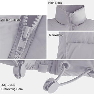 Gilet matelassé court pour homme Hiver 2026, léger, zippé, col roulé, respirant, imperméable, coupe-vent, uni, rembourré en coton - Product Image 4