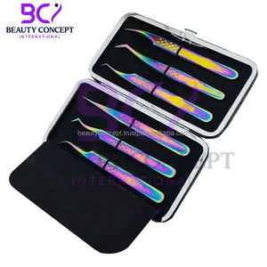 Pinzas Multifuncionales de Acero Inoxidable con Efecto Arcoíris, Serie Experta, para Extensión de Pestañas - Product Image 2