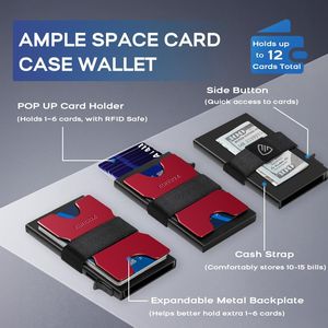 Porte-cartes de visite fin pour homme avec fonction pop-up, blocage RFID, design mince, étui en métal pour homme et femme - Product Image 3