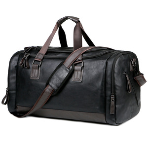 Sac de sport et de voyage de luxe en cuir PU pour homme, grand format, imperméable, idéal pour la gym, le fitness, les week-ends et les nuits, sac polochon de voyage - Product Image 1