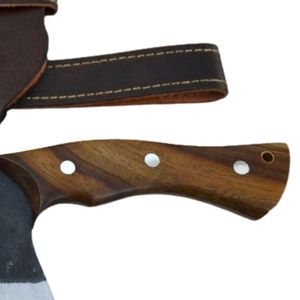 Cuchillos de Carnicero Profesionales con Hoja Rectangular Ancha, Mango de Madera Cómodo y Funda de Cuero para Procesamiento de Carne - Product Image 6