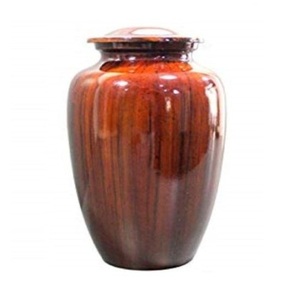 Urnas de cremación de aluminio para adultos con adhesivo rojo y negro, urna funeraria de metal con acabado para cenizas humanas - Product Image 5