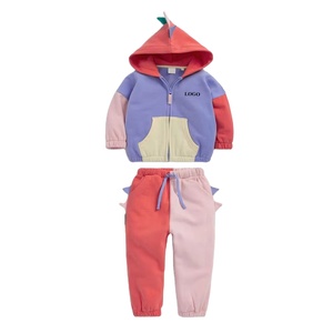Ensemble de survêtement unisexe à capuche jogger ensemble respirant à manches longues couleur bloc enfants deux pièces survêtement 2025 ensemble de survêtement pour enfants - Product Image 1