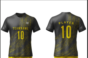 Ensemble de maillots de football personnalisés pour hommes, qualité supérieure, 100% polyester, sublimation, rayures, coupe classique, col rond, manches courtes - Product Image 2