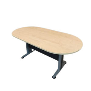 Modern Oval Melamine Conference <b>Table</b> Elegant Durable Chipboard Construction Convertible Extendable <b>Office</b> Furniture - Product Image 1