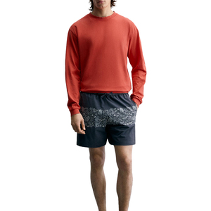 Sweat-shirt à col rond rouge pour homme, coupe classique, couleur unie, tricoté, 100% coton, décontracté, pour le printemps - Product Image 1