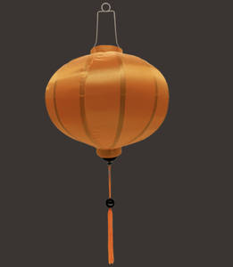 Farol de Seda Vietnamita Color Naranja, Hecho a Mano, Decoración Luminosa de Tela de Seda para Festivales, Bodas y Fiestas, Decoración Colgante - Product Image 3