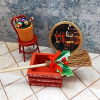 Miniature 1:12 meubles de noël bois plastique argile bricolage jouets pour maison de poupée décoration artisanat asiatique