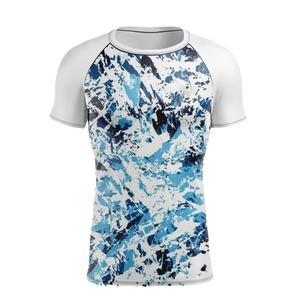 Custom Short Sleeve Surf Logo Mma Bjj Compression Shirt Sublimated Jiu Jitsu <b>Rashguards</b> Design Wholesale Rash Guard - Product Image 1