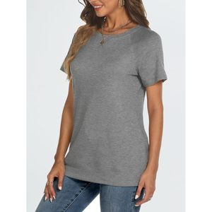 2025 2025 femmes à la mode léger doux décontracté été hauts à manches courtes col rond T-Shirts - Product Image 3