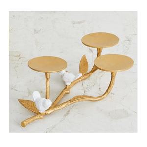 Portavelas de Metal sólido dorado y blanco de alta calidad con pájaros acento mesa boda fiesta Festival ocasión decoración del hogar soporte - Product Image 1