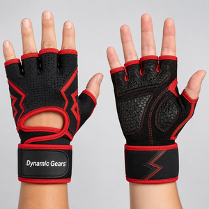 Cotton Fingerless Gym <b>Gloves</b> Non-Slip Comfortable Weightlifting Sports Workout Cross Training ISO - Product Image 3