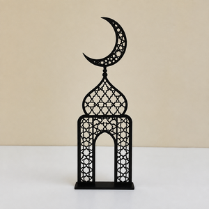 Elegante minarete metálico de Ramadán con diseño de luna creciente para decoración de mesa en el hogar o la mezquita a bajo precio directamente del fabricante. - Product Image 1