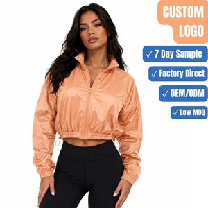 Customizable Polyester Cropped Windbreaker Athleisure Jacket OEM Wholesale Unisex - Product Image 1