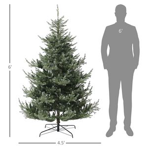 Albero di Natale Artificiale Pre-Illuminato da 2,1 m con Rami Facili da Modellare, Base in Acciaio, Materiale PE/PVC - Product Image 3
