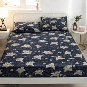 Drap-housse Premium Royal Pleasure King |   Collection de literie en coton Glace |   Drap-housse élégant avec 2 taies d'oreiller - Product Image 1