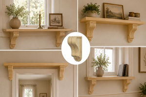 Soporte Decorativo de Madera Maciza para Estantes de Pared, Alféizares de Ventana, Marcos de Puertas, Porches, Exteriores, Interiores y Molduras Arquitectónicas - Product Image 5