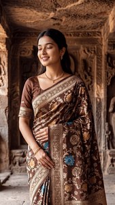 ผ้าซารีลายพิมพ์ดิจิทัลลิลานคอตตอนสุดพิเศษ สวยงามโดดเด่น พร้อมภาพถ่ายนางแบบจริง - Product Image 2