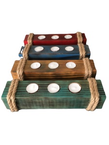 Candelabro de madera cuadrado Natural para decoración del hogar, soporte para boda, San candelabro de Valentín, adornos, decoración Retro para el hogar - Product Image 2