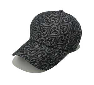 Casquette de baseball unisexe à motif cœur, bleu foncé, en coton gaufré, chapeau décontracté pour le printemps et l'été, adulte - Product Image 3