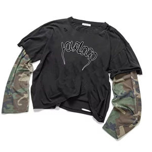 Camisetas de Manga Larga para Hombre, Personalizadas con Logotipo, Estilo Urbano, Cuello Redondo, Oversize, con Diseño de Camuflaje - Product Image 2