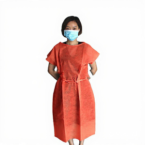 Robe d'hôpital à manches courtes pour patiente avec ceinture, robe d'allaitement d'été pour femme, robe à col rond pour femme - Product Image 5