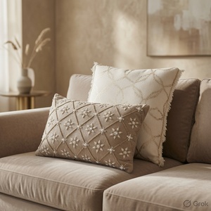 Floral Print Decorative <b>Throw</b> Pillow Soft Washable Fabric Square <b>Quilted</b> Zipper Closure for Home Sofa - Product Image 3
