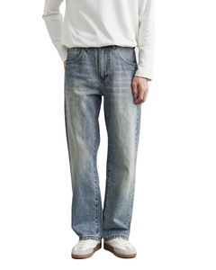 À la mode personnalisé surdimensionné Baggy Denim Jeans hommes Vintage lavage droite jambe large Streetwear Jeans à la mode pantalon ample usine - Product Image 3